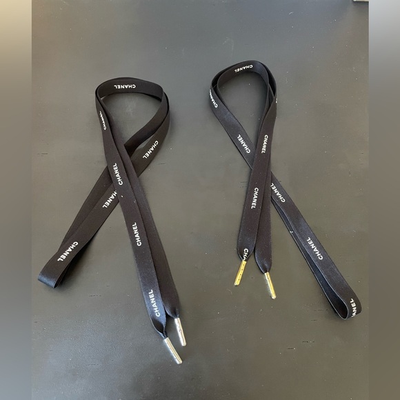 CHANEL Authentic Black and White Lettering Ribbon 1 piece - Picture 2 of 2